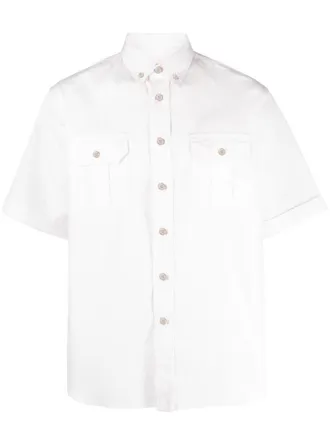 Prada logo-embroidered cotton shirt - Rosa