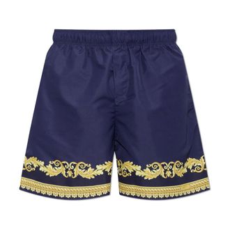Versace Heren, Badkleding, Blauw, Maat: 3XL Nylon