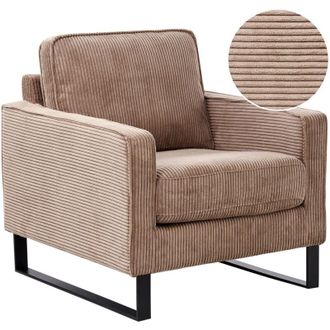 Beliani Beliani - Poltrona in velluto a coste beige Vind