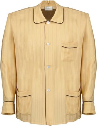 Saint Laurent Pajama Top in Silk - Heren - Pyjama - Beige - S - Leer - Nachtkleding