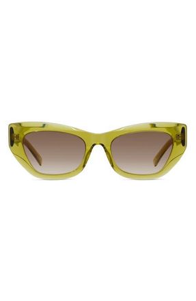Givenchy City 54mm Cat Eye Sunglasses in Shiny Light Green /Brown at Nordstrom