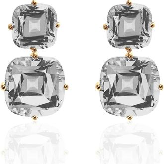 Goshwara Gossip Double Drop Earrings in Clear at Nordstrom