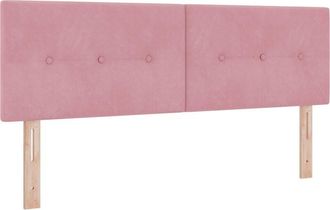 vidaXL Cabecero Con Luces De Tiras Led Ajustable Rosa 72 Cm Terciopelo Vidaxl