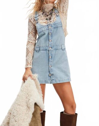 Free People Edie Denim Skirtall In Apple Blues