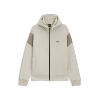BOSS Regular-fit zip-up sweatshirt in spacer pique
