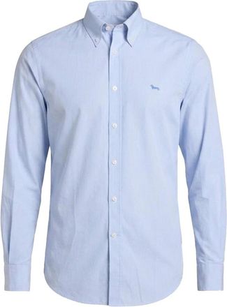 Harmont & Blaine Camisa de Popel&iacute;n de Micro Rayas de Corte Regular - Shirts - Hombre - Azul - 3XL