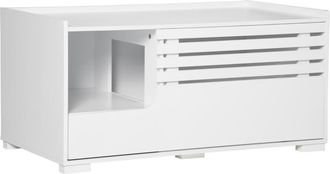 STILVORA Mueble Para Gatos De 2 Estantes, Dise&ntilde;o 2 En 1, Puerta Magn&eacute;tica, Blanco