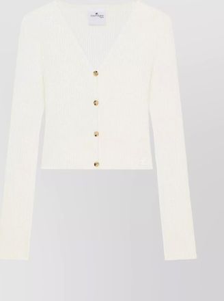 Courrèges ribbed v-neck long sleeve knitwear