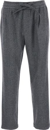 Dolce & Gabbana Grey Pleated Drawstring Trousers