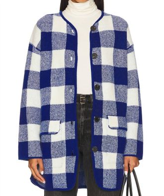 John & Jenn Jones Button Up In Blueberry Plaid
