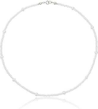 Lily & Roo Silver Multi Pearl Choker