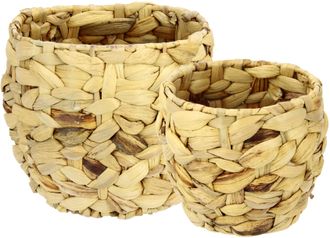 I.GE.A. Übertopf »Aus Wasserhyazinthe« 2er Set, Pflanztöpfe aus Wasserhyazinthe