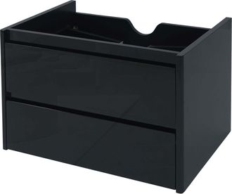 Hhg Mueble Bajo Lavabo Hhg 615, Mueble Bajo Lavabo Ba&ntilde;o, Alto Brillo Soft-close 50x60cm, Negro