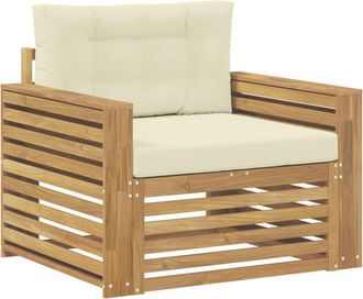 vidaXL Sof&aacute; De Exterior Poli&eacute;ster Marr&oacute;n Y Crema Vidaxl