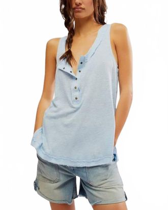 Free People Love Language Henley Tank Top In Dewshine