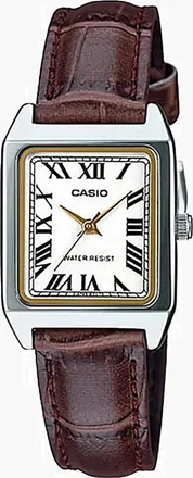 Casio Womens Brown Analog Watch with White Dial - LTP-V007L-7B2UDF