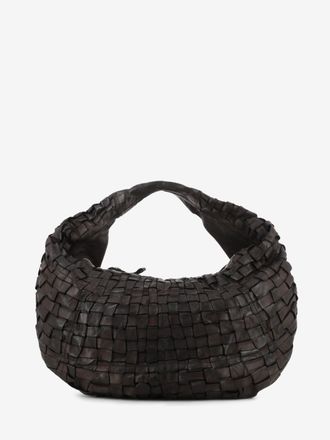 Campomaggi Borsa a spalla Marisa in pelle intrecciata moro