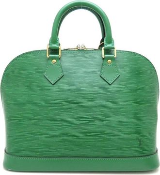 Louis Vuitton Pre-owned Handbags, female, Green, Size: ONE SIZE Pre-owned Leather Satchel Handbag