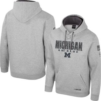 Colosseum Mens Colosseum Heather Gray Michigan Wolverines Oorah OHT Military Appreciation Pullover Hoodie at Nordstrom, Size Medium