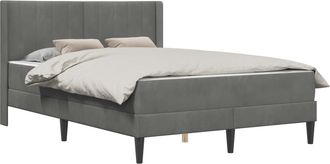 vidaXL Estructura De Cama Con Colch&oacute;n Gris Oscuro 120 X 190 Cm Vidaxl