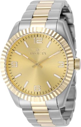 Invicta Specialty 49679 Heren Horloge - Quartz Uurwerk - Roestvrij Staal met gouden Wijzerplaat - 43mm