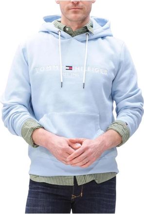 Tommy Hilfiger Logo Hoody - Heren - Hoodies - Blauw - S - Katoen - Hoodies & sweatvesten