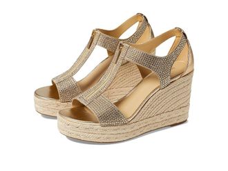Michael kors gold wedge shoes deals