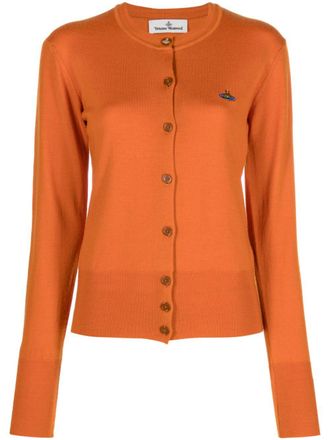 Vivienne Westwood Cardigan con ricamo Orb - Arancione