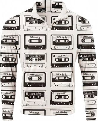 SwingJuice Mens Golf Mixtape Quarter Zip Sweatshirt In Ivory