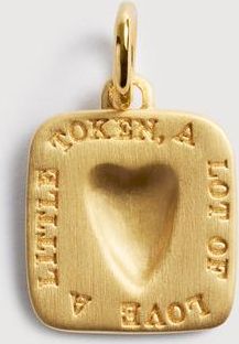 Monica Vinader Gold Love Token Pendant