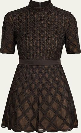 SIMKHAI Costina Short-Sleeve Mini Dress