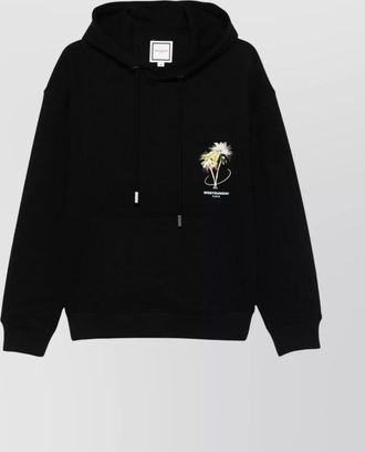 Wooyoungmi graphic print hooded sweatshirt with pouch pocket