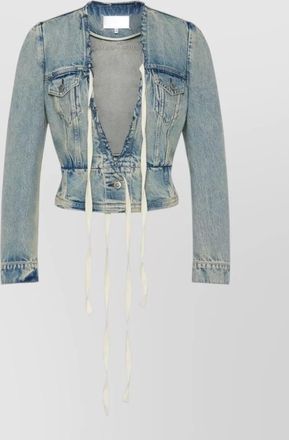 Maison Margiela denim cotton jacket distressed frayed pockets buttons