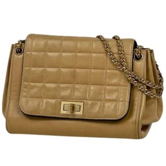 Chanel Pre-owned 2.55 Schoudertas - Dames - Pre-owned - Beige - Maat: ONE Size Zijde