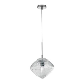 Luce-Ambiente-Design Suspensi&oacute;n Greenwich en Vidrio Azul Estriado