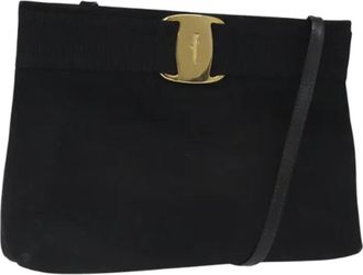 Ferragamo Pre-owned Suede shoulder-bags - Dames - Vintage Schoudertas - Zwart - ONE Size - Vintage