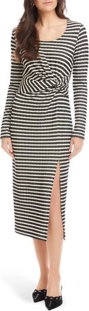 Fifteen Twenty Tyler Side Twist Dress In Black/white