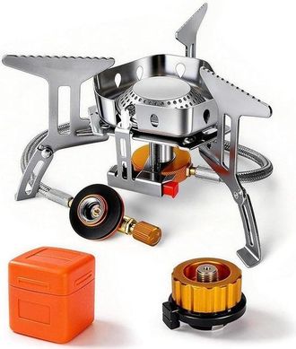 OEM Hornilla De Camping Plegable Con Paravientos, 6800 W De Potencia Y Encendido Piezoel&eacute;ctrico