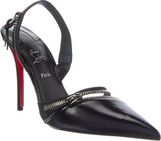 Christian Louboutin Slingyzip 100 Leather Slingback Pump