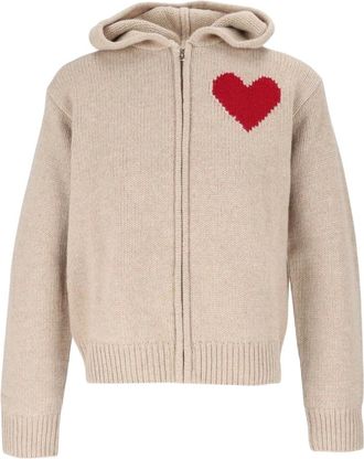 MC2 Saint Barth Kyla Vest met Capuchon - Dames - Truien - Beige - Maat: M Wol