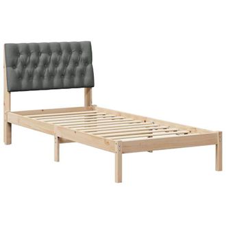 vidaXL Estructura De Cama Con Cabecera Tapizada Marr&oacute;n 90 X 200 Cm Vidaxl