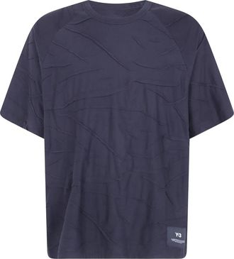 Yohji Yamamoto Pleated Short Sleeve Tee - Heren - T-shirts - Zwart - S - Katoen - Tops