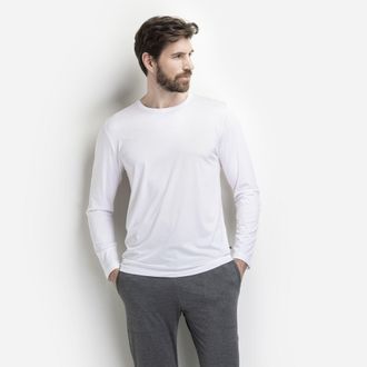 Isa Langarmshirt ISA BODYWEAR Shirt langarm, Herren, Gr. XXL, wei&szlig;, Obermaterial: 90% Modal CMD. 10% Elasthan EL., Shirts Langarmshirt