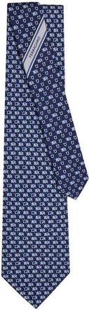 Ferragamo Ties Blu, Bianco-Uomo