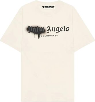 Palm Angels T-shirt Spray City Los Angeles con logo - Bianco