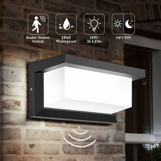 OEM Aplique Led De Pared Para Exteriores De 18 W Con Sensor De Movimiento, Ip65, Para Patio, Balc&oacute;n, Garaje, Luz Blanca Fr&iacute;a - Ulisem