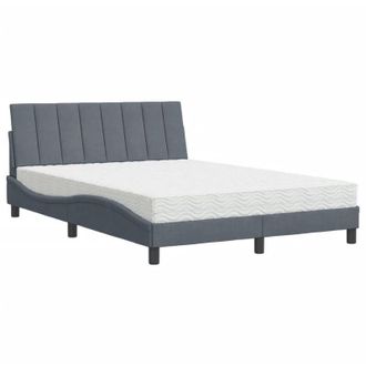 vidaXL Vidaxl - Cama Con Colch&oacute;n Terciopelo Gris Oscuro 120x200 Cm