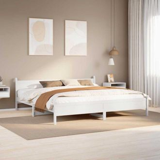 vidaXL Vidaxl - Estructura De Cama Sin Colch&oacute;n Madera Maciza Blanca 200x200 Cm