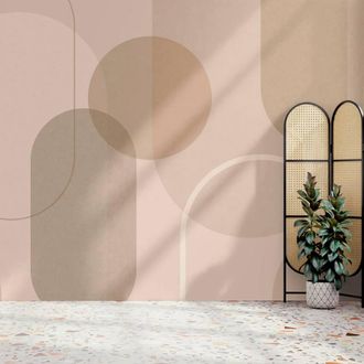 Superfresco Easy Arched Geo Muted Neutral Print To Order 3m x 2.8m Mural in Beige