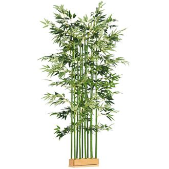 OEM Bamb&uacute; Artificial Con Maceta De Madera Planta Artificial De Decoraci&oacute;n Para Interior 35x10x180 Cm Verde